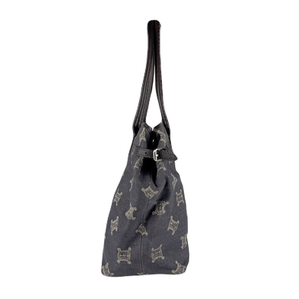 Celine shoulder bag denim leather Indigo Blue brown - Picture 2 of 4